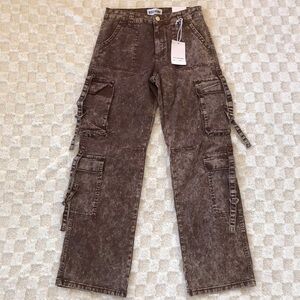 Disclosure NWOT Cargo Light Brown Wide Leg Jeans